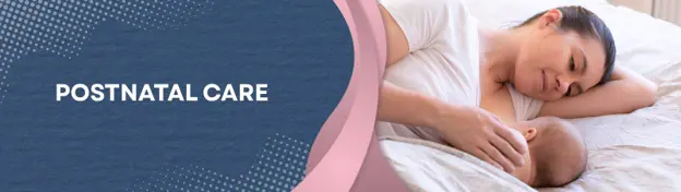 Banner showing the phrase 'Normal (Vaginal) Delivery' beside a mother kissing her newborn baby on the right side, in a hospital setting.