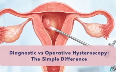 Diagnostic hysteroscopy finds a problem inside the uterus, while operative hysteroscopy treats it
