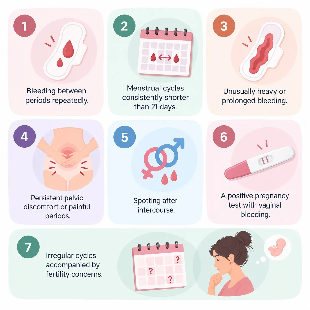 When Should You Consult a Gynecologist Bleeding between periods repeatedly.