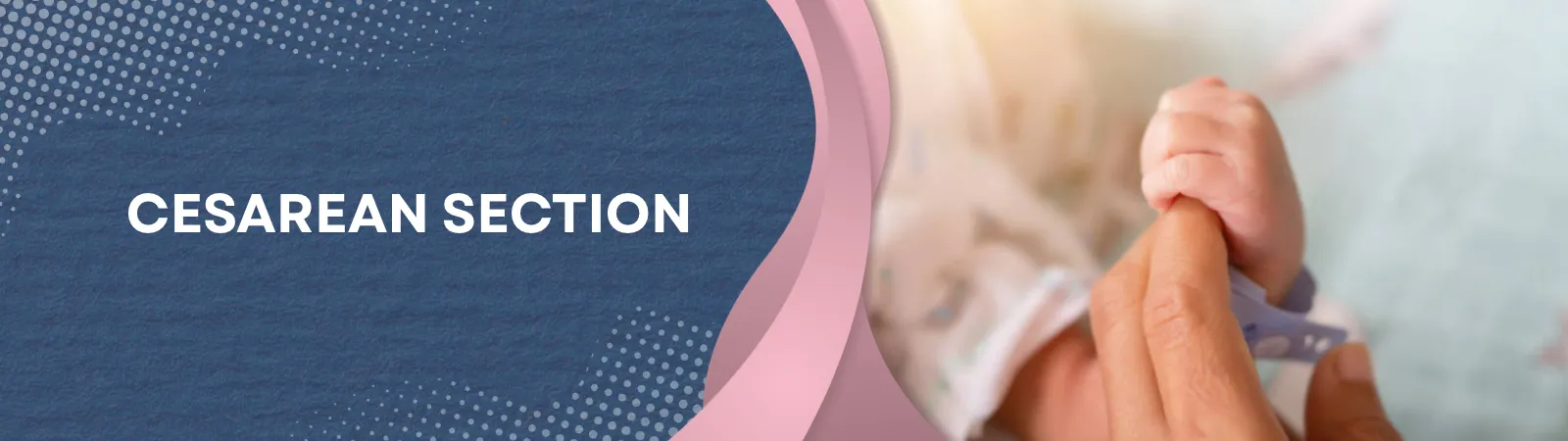 Banner showing the phrase 'Normal (Vaginal) Delivery' beside a mother kissing her newborn baby on the right side, in a hospital setting.